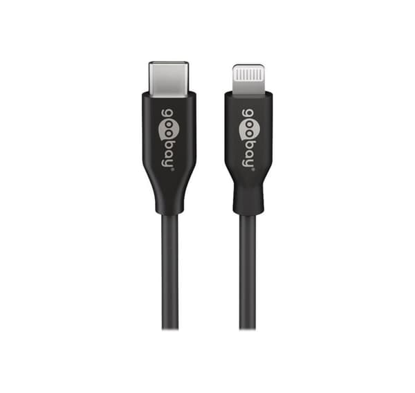 Goobay, rundt kabel, Lightning USB-C lade- og synkroniseringskabel
