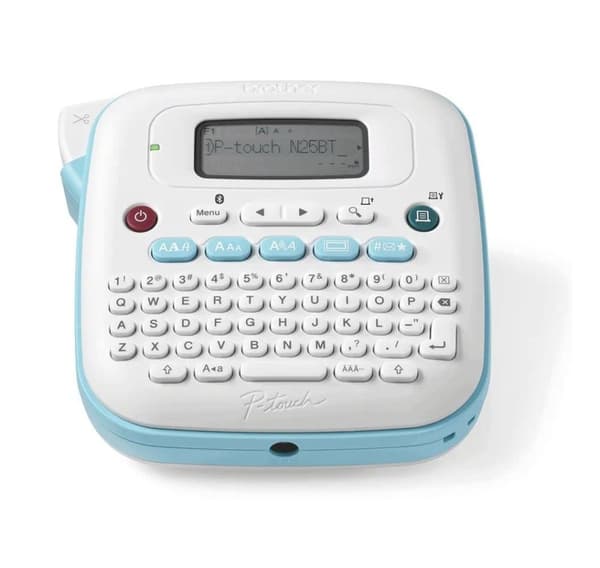 Brother, Bordmærkemaskine med Bluetooth, Btag 12 mm, PT-N25BT Blå, Hvid