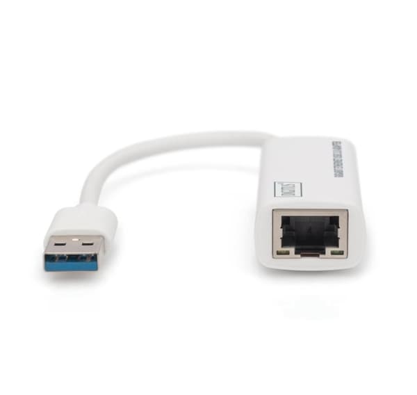 Digitus, verkkosovitin, USB 3.0 - Gigabit Ethernet -sovitin USB-A-uros, 10/100/1000 Mbps, DN-3023