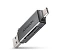 Miniatyrbilde 1 av 8: AXAGON, Mobil USB 3.2 Gen 1 MINI-kortleser med USB-C og USB-A-kontakter, CRE-DAC