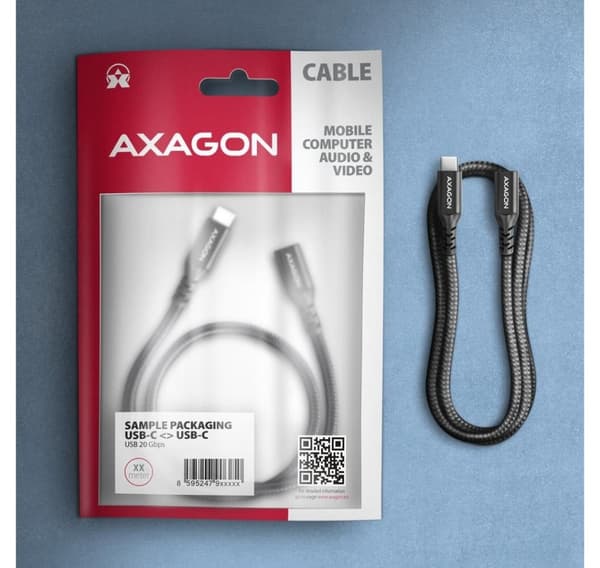 AXAGON, USB Type-C - USB Type-C, USB 20 Gbps -jatkokaapeli, BUCM32-CF15AB