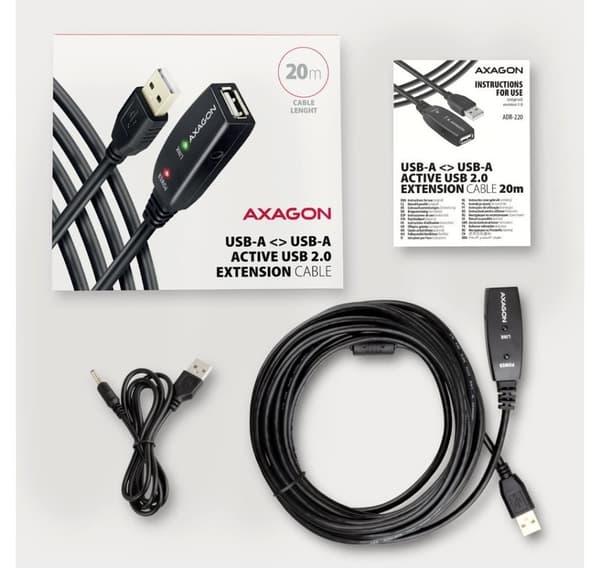 AXAGON, USB Type-A til USB Type-A, USB repeater kabel, ADR-220