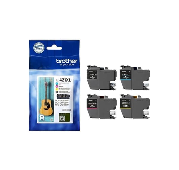 Brother, Brother LC421XL - 4-pakning - XL - svart, gul, cyan, magenta - original - blekkpatron, Brother LC, LC421XLVAL