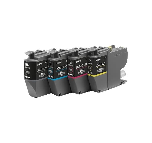 Brother, Brother LC421XL - 4-pakning - XL - svart, gul, cyan, magenta - original - blekkpatron, Brother LC, LC421XLVAL