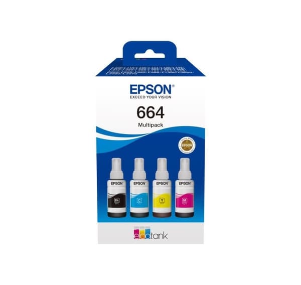 Epson, 664 EcoTank 4-farvet multipack, C13T66464A