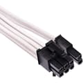 Miniatyrbild 3 av 4: PCIe-kabel - CORSAIR - Premium Individual Sleeved - 2 kontakter - Typ 4 - Vit