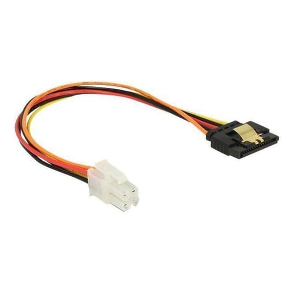 Nätadapter - DeLOCK - P4 (M) till SATA - 20 cm - Svart - SATA strömförsörjning