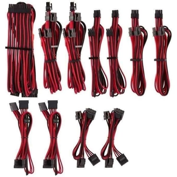 CORSAIR Pro Power Cable Kit Type 4 Gen 4 Premium – Röd / Svart (CP-8920226)