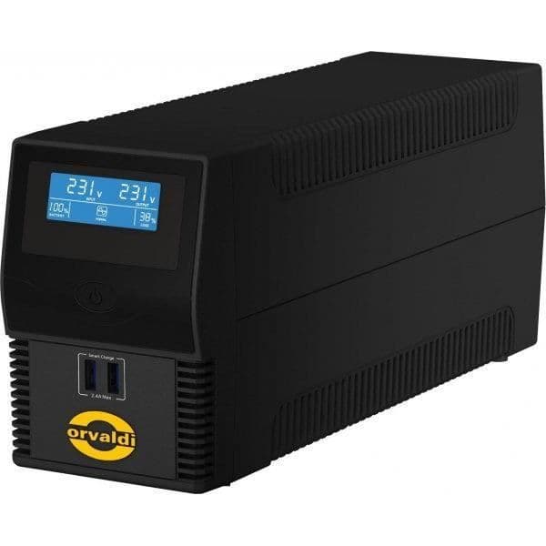 ORVALDI Nödströmförsörjning 600VA - i600 LCD USB Svart