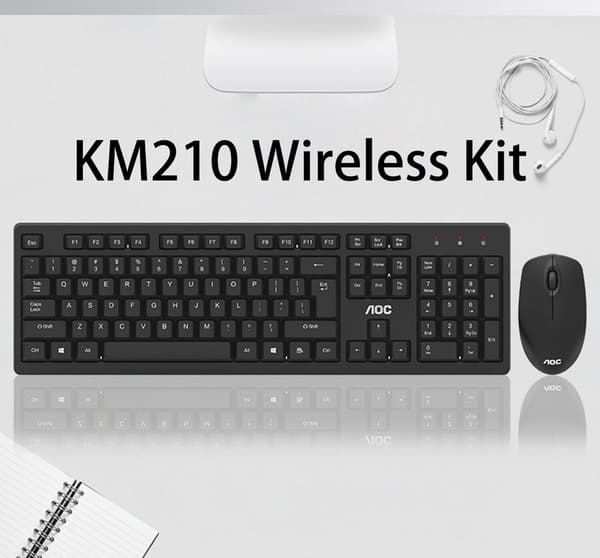 AOC KM210 trådlöst tangentbord och mus Intelligent energisparande mus och tangentbord för hemdator bärbar dator tangentbord och mus