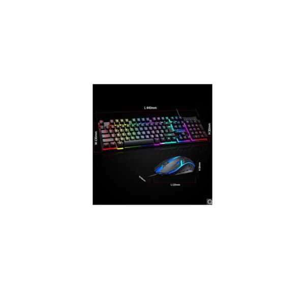 PC-tastatur, TF200 LED Gaming-tastatur (EN) + mus, T-Wolf