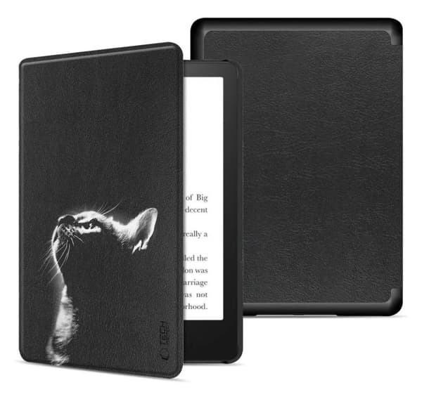 Tech-Protect e-läsarfodral SmartCase Kindle Paperwhite/Colorsoft/Signature Edition, svart katt