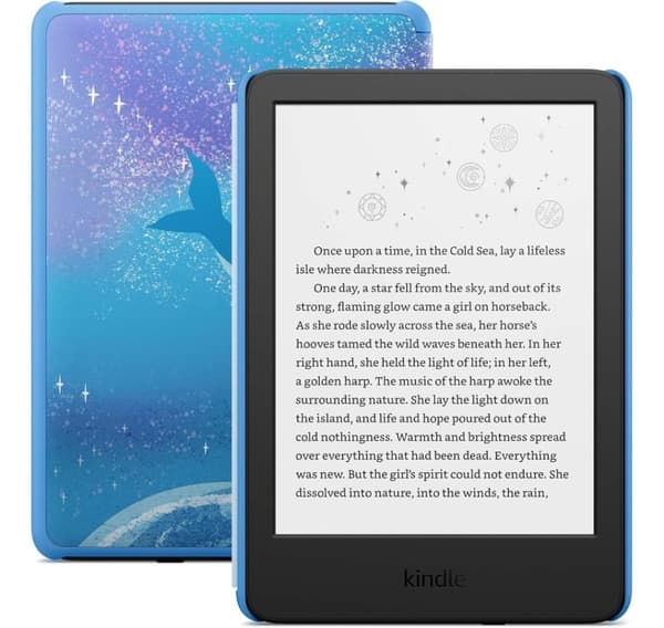 Amazon Kindle Kids 2024 11th Gen 16GB, avaruusvalas musta, Sininen