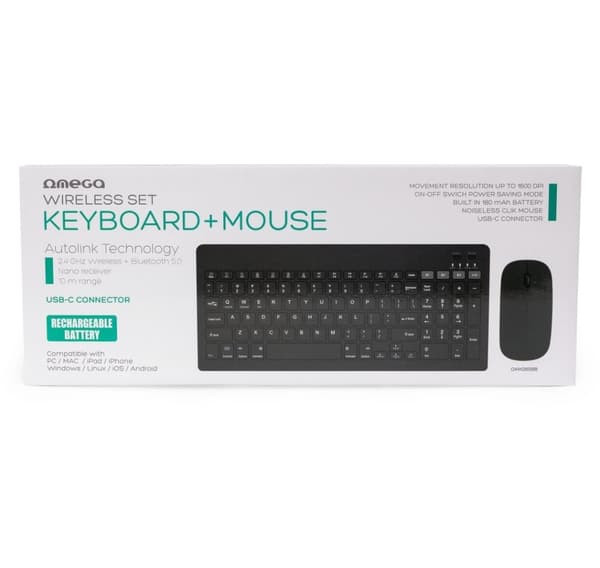 Omega trådløst tastatur + mus OKM2658B US