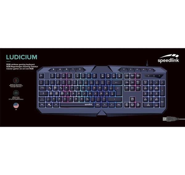 Speedlink-tastatur Ludicium RGB Rainbow US (SL-670004-BK-US)