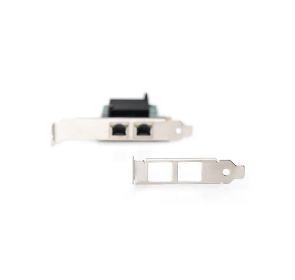 Digitus, Gigabit Ethernet PCI Express-kort, 2-ports 32-bit, lavprofilbrakett, Intel brikkesett, DN-10132