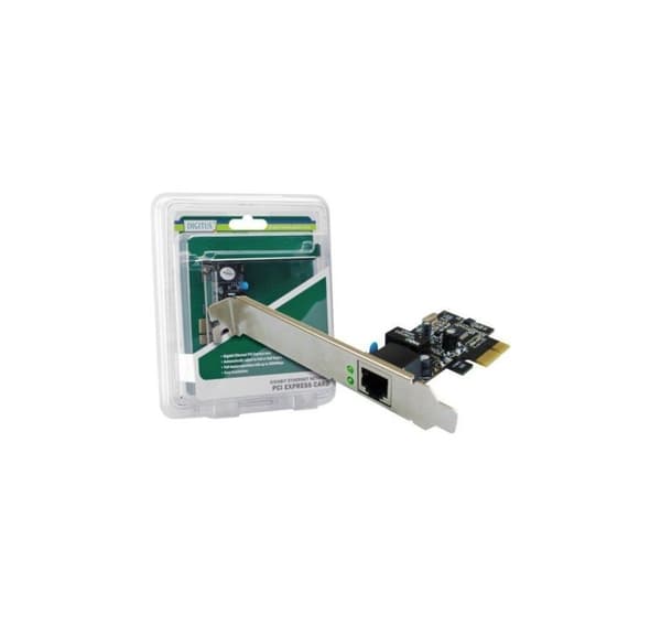 Digitus, Gigabit Ethernet PCI Express-kort, 2-ports 32-bit, lavprofilbrakett, Intel brikkesett, DN-10132