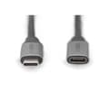Miniatyrbild 3 av 3: Digitus, USB-C till USB-C, USB-C/M till USB-C/F förlängningskabel, DB-300230-010-S