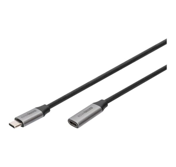 Digitus, USB-C till USB-C, USB-C/M till USB-C/F förlängningskabel, DB-300230-010-S