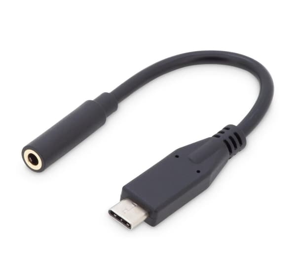 Digitus, Type-C til 3,5 mm, USB Type-C lydadapterkabel, Type-C - 3,5 mm M/F, 0,2 m, Audio input/output, Version 3.1, AK-300321-002-S