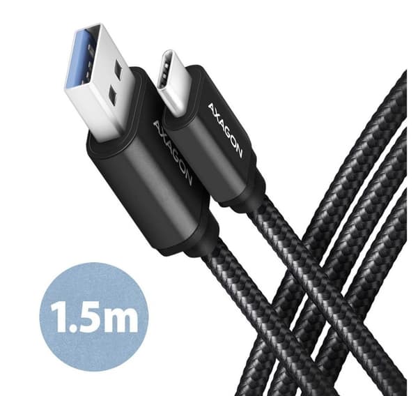 AXAGON, USB Typ C - USB Typ A, Data och laddning USB 3.2 Gen1-kabel, 1,5 m, BUCM3-AM15AB
