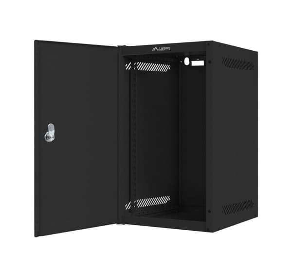 Lanberg Rackskab 10" vægmontering 9U/280x310 til selvmontering med metaldør (fladpakke), sort