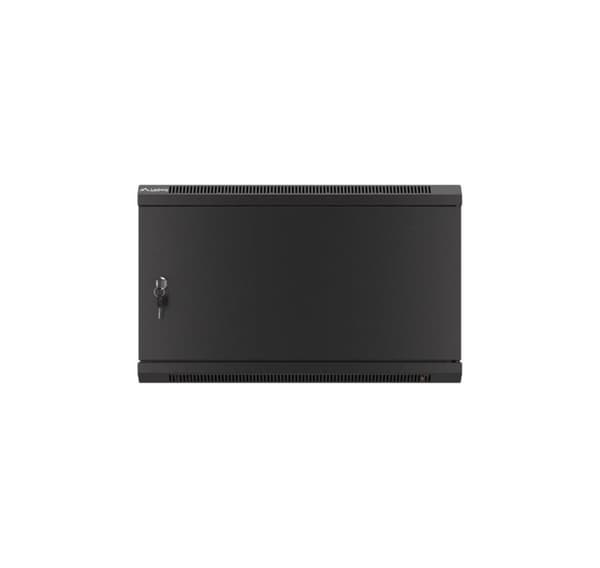 Lanberg Rackskåp 19" väggfäste 6U/600x450 för självmontering med metalldörr (plattpack), svart