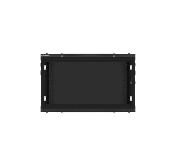 Lanberg Rackskåp 19" väggfäste 6U/600x450 för självmontering med metalldörr (plattpack), svart