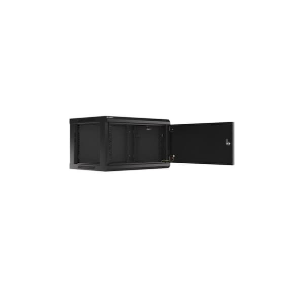 Lanberg Rackskåp 19" väggfäste 6U/600x450 för självmontering med metalldörr (plattpack), svart