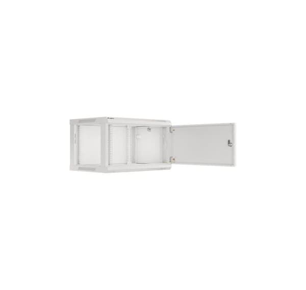 Lanberg Rackskab 19" vægmontering 6U/600x450 til selvmontering med metaldør (fladpakke), grå