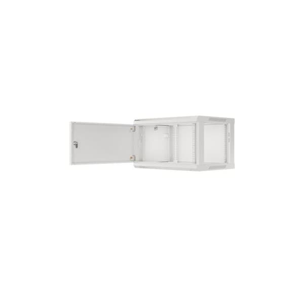 Lanberg Rackskab 19" vægmontering 6U/600x450 til selvmontering med metaldør (fladpakke), grå