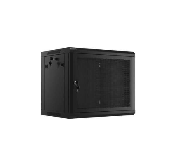 Lanberg Rackskap 19" veggfeste 9U/600x450 med perforert dør (flatpakke), svart