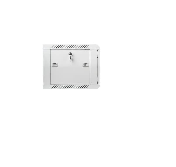 Lanberg Rackskåp 19" väggfäste 6U/600x450 (plattpack) med glasdörr V2, grå