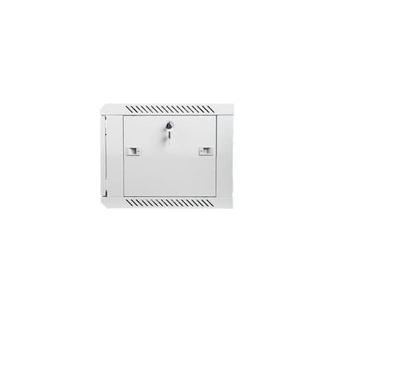 Lanberg Rackskåp 19" väggfäste 6U/600x450 (plattpack) med glasdörr V2, grå