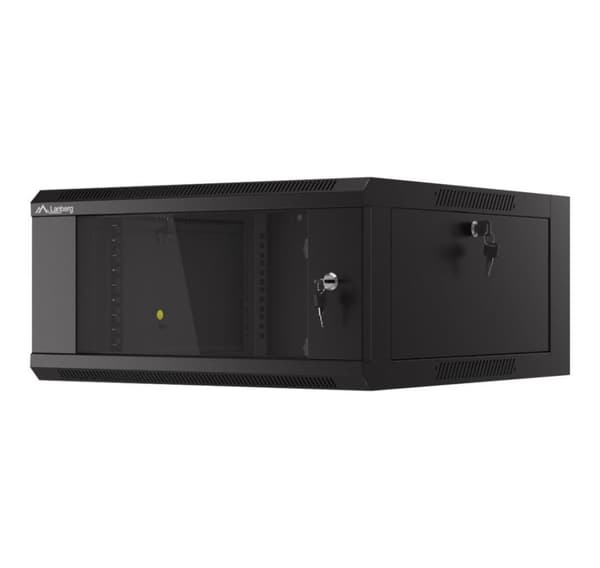 Lanberg Rack-skåp 19" väggmonterad 4U 600 snabb montering (plattpack), svart