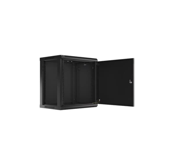 Lanberg Rackskab 19" vægmontering 12U/600x450 til selvmontering med metaldør (fladpakke), sort