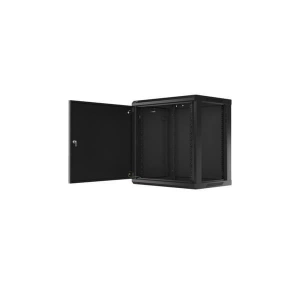 Lanberg Rackskab 19" vægmontering 12U/600x450 til selvmontering med metaldør (fladpakke), sort