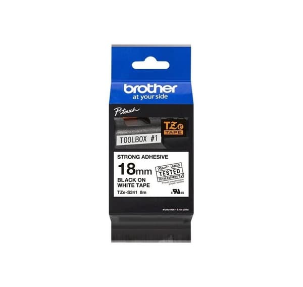 Brother, TZe-S241 sterkt selvklebende laminert tape