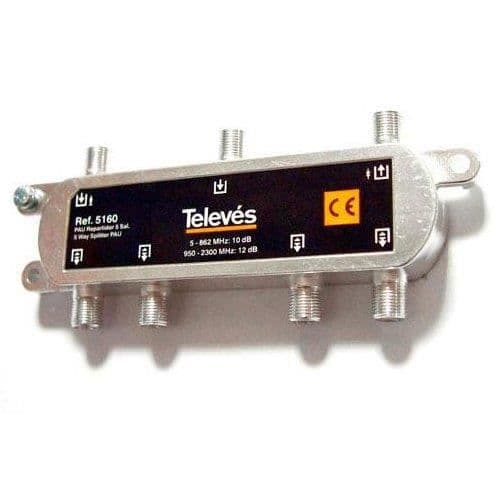 Televés Televes inomhusfördelare 5d 10/12dB + Pau - 5160