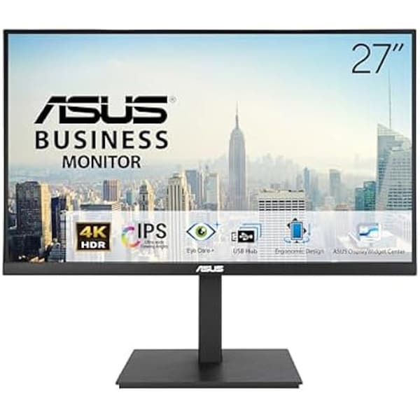 Skärm - ASUS - VA27UQSB - 27 tum - 4K UHD - Svarstid 5 ms Svart