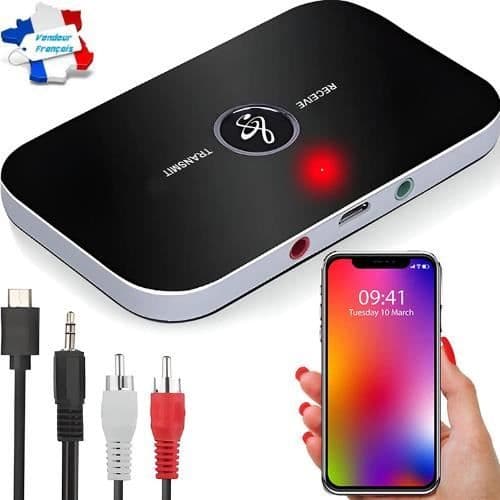 Bluetooth-adapter Ljudsändardongel med 3,5 mm Aux och RCA-kabel Bärbar trådlös för bil-TV Hi-Fi-högtalare