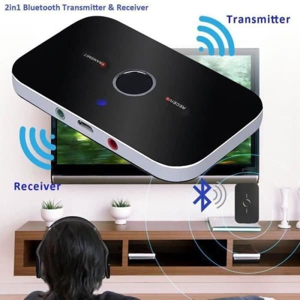 HIFI trådlös Bluetooth 2 in1 ljudsändare mottagare adapter 35MM RCA musik från