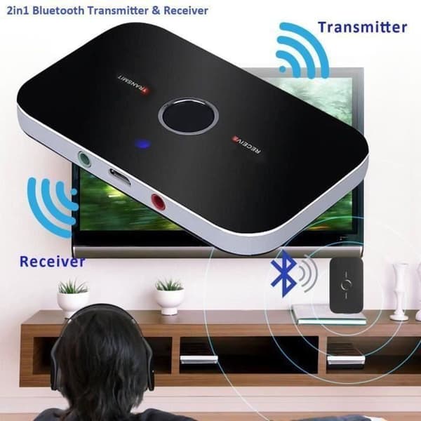 HIFI trådlös Bluetooth 2 in1 ljudsändare mottagare 3,5MM RCA musikadapter