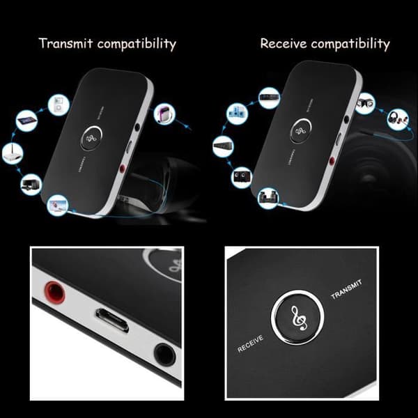 2-i-1 Bluetooth-sändare och mottagare ljudadapter