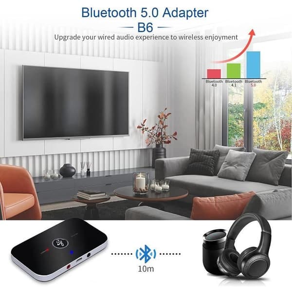 Bluetooth Adapter Receiver Sändare Receiver 5.0 Audio Bluetooth Receiver Sändare 2 i 1 med 3,5 mm ljudutgång