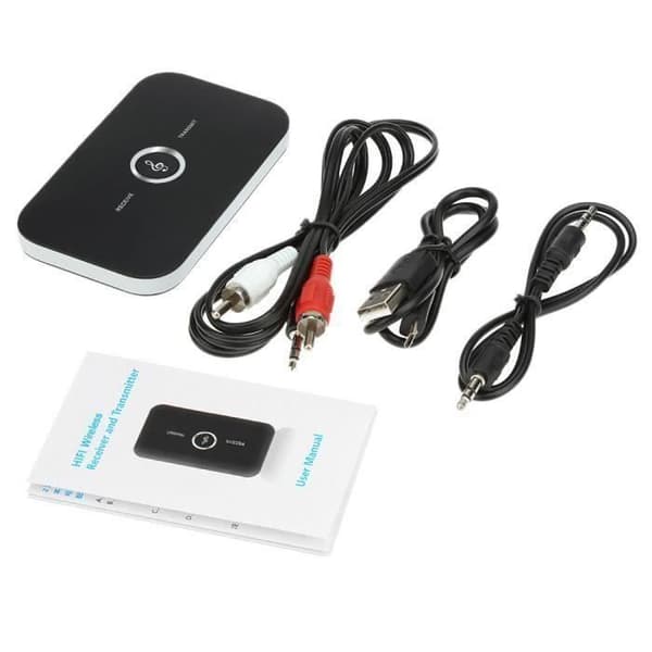 Docooler B6 2 i 1 Bluetooth-sändare och mottagare trådlös A2DP Bluetooth-ljudadapter Bärbar ljudspelare Aux 3,5 mm svart
