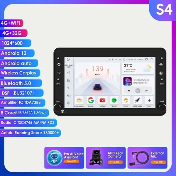 Android Carplay, DSP-tekniikka, GPS-navigointi, S6 AHD2 AI