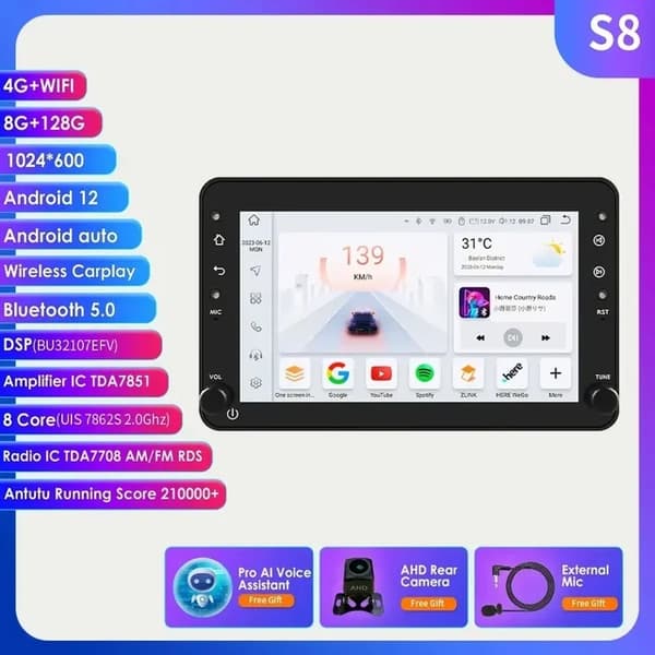 Android Carplay, DSP-tekniikka, GPS-navigointi, S6 AHD2 AI