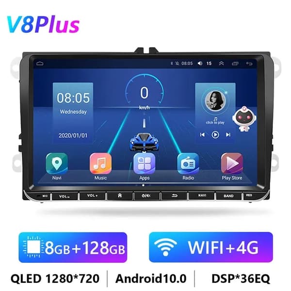 Bilstereo, Android Auto, GPS-navigation, 4G 64G