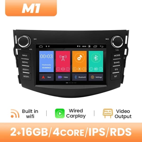 Bilradioafspiller, Trådløs Carplay, Android 12, 6GB 128GB OBD Cam